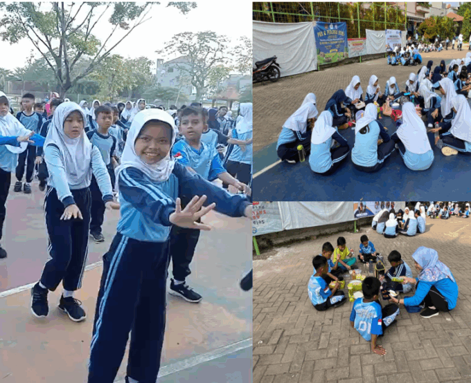 Warga SD Negeri Petukangan Selatan 01 Laksanakan Senam dan Makan Bersama Bergizi